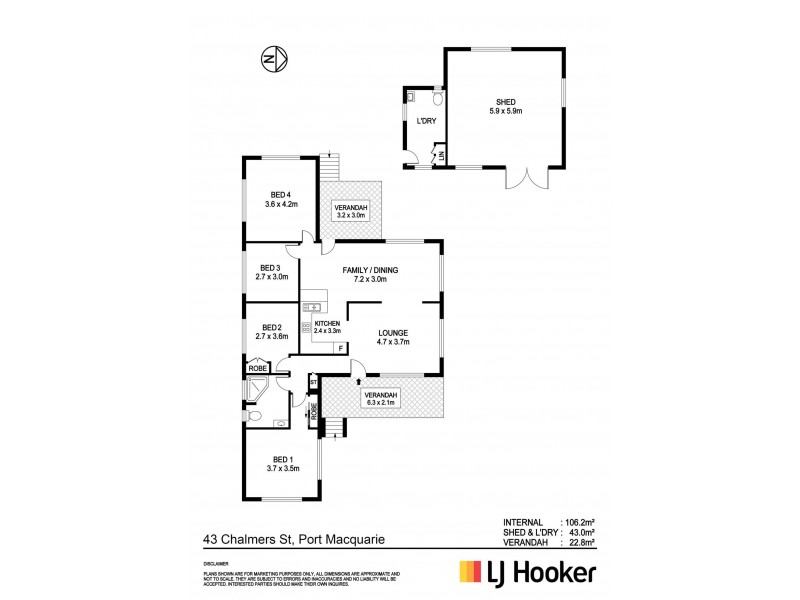 43 Chalmers Street, Port Macquarie NSW 2444 Floorplan