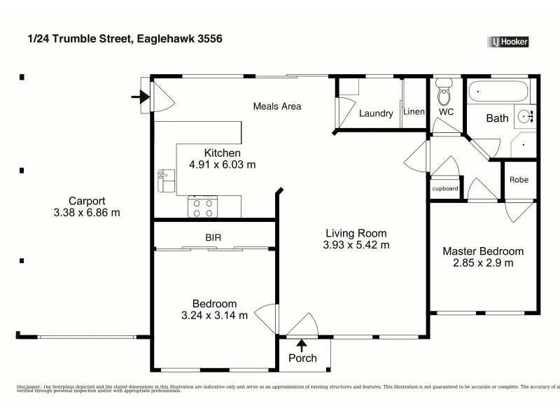 1/24 Trumble Street, Eaglehawk VIC 3556 Floorplan