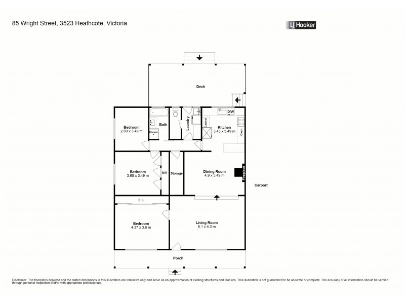 85 Wright Street, Heathcote VIC 3523 Floorplan