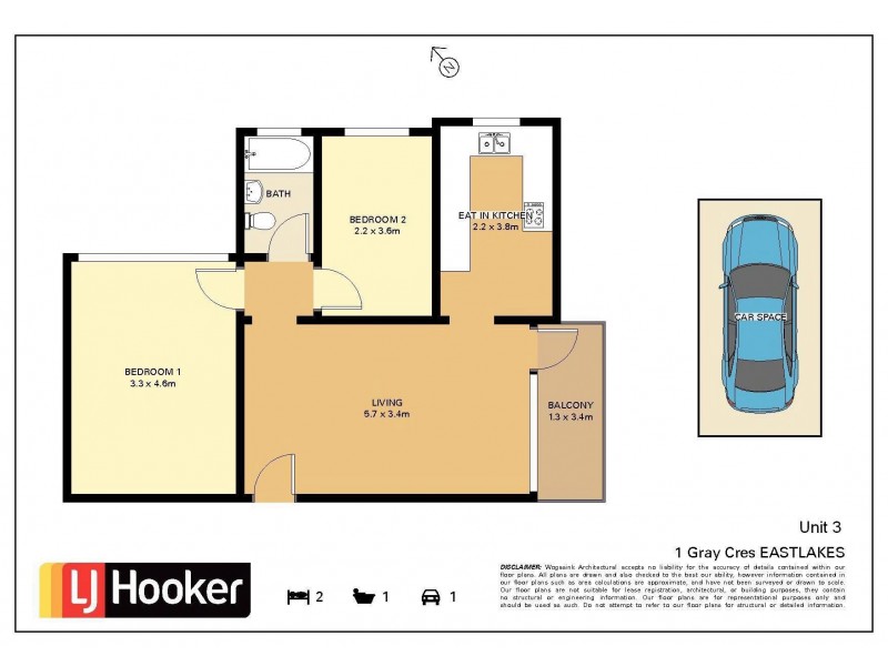 3/1 Gray Crescent, Eastlakes NSW 2018 Floorplan