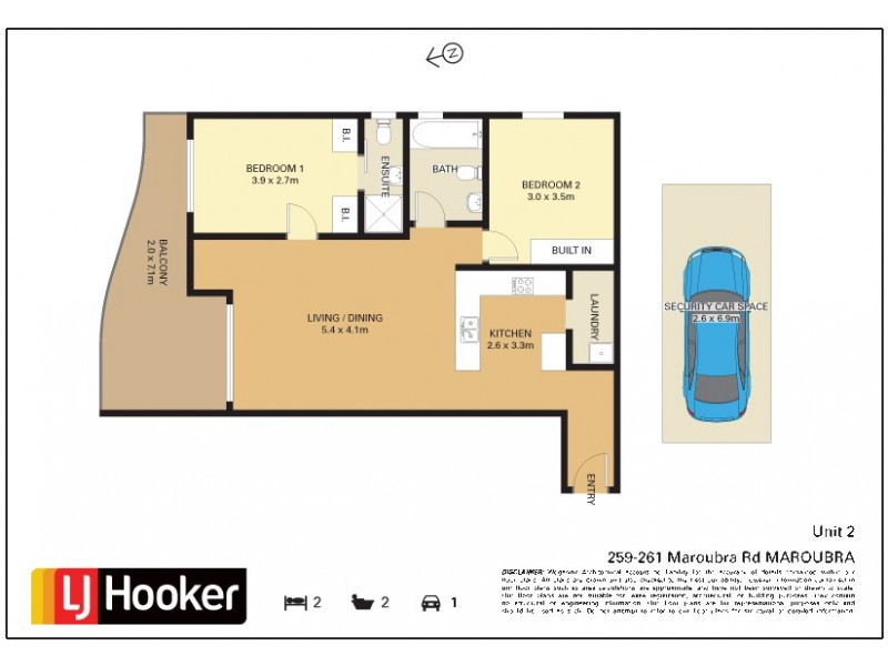 2/259-261 Maroubra Road, Maroubra NSW 2035 Floorplan