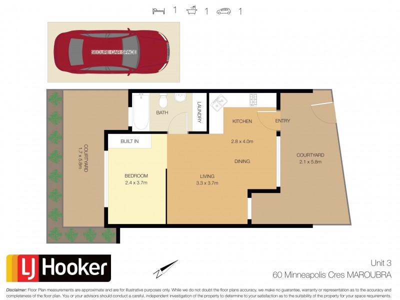 3/60 Minneapolis Crescent, Maroubra NSW 2035 Floorplan