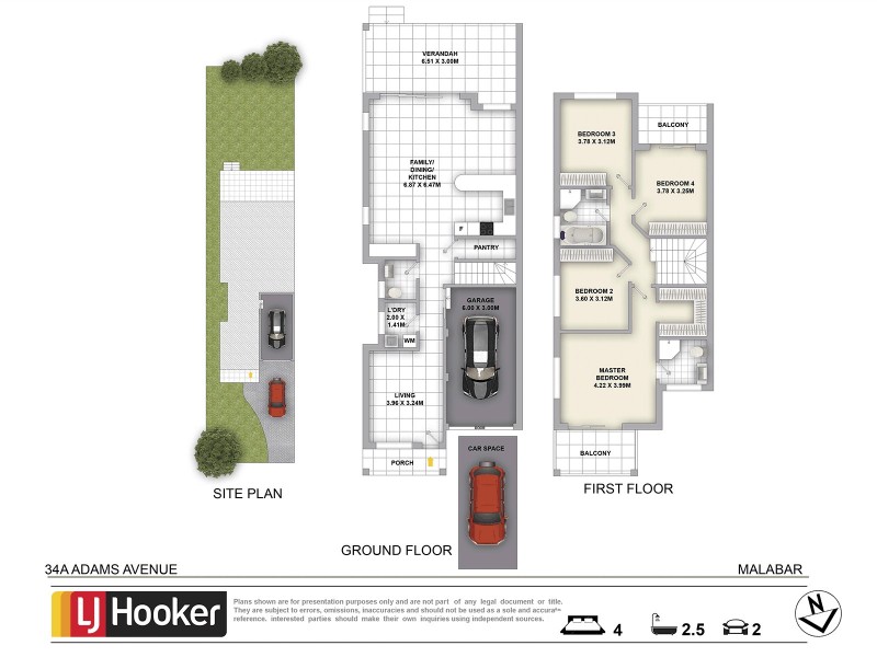 34 & 34a Adams Avenue, Malabar NSW 2036 Floorplan
