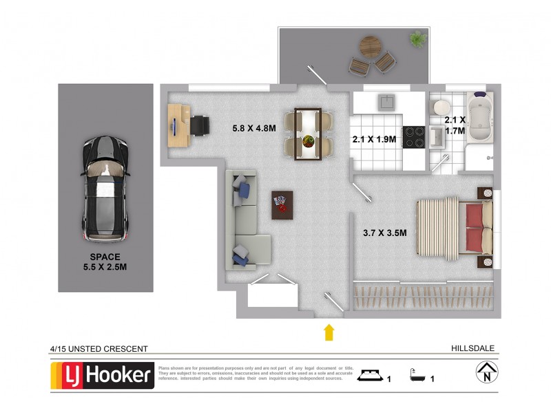 4/15 Unsted Crescent, Hillsdale NSW 2036 Floorplan
