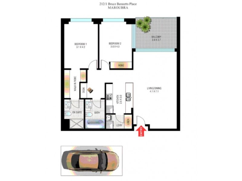 212/1 Bruce Bennetts Place, Maroubra NSW 2035 Floorplan