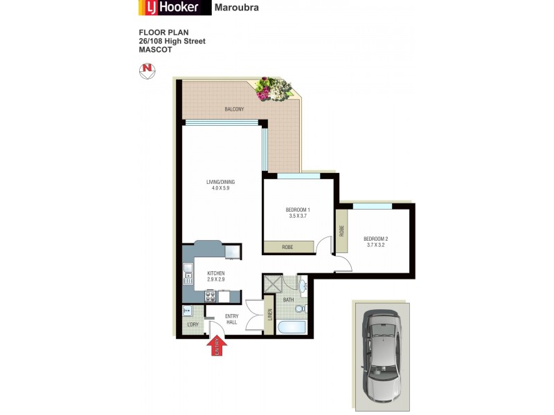 26/104-108 High Street, Mascot NSW 2020 Floorplan