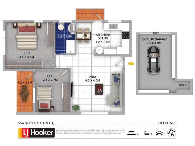 3/54 Rhodes Street, Hillsdale NSW 2036 Floorplan