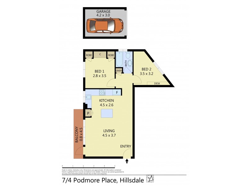 7/4 Podmore Place, Hillsdale NSW 2036 Floorplan