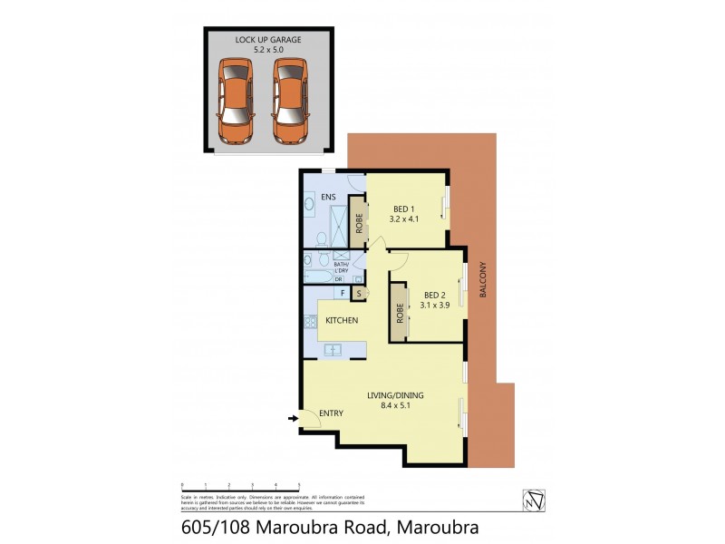 605/108 Maroubra Road, Maroubra NSW 2035 Floorplan