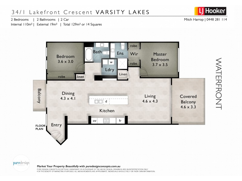 34/1 Lakefront Crescent, Varsity Lakes QLD 4227 Floorplan