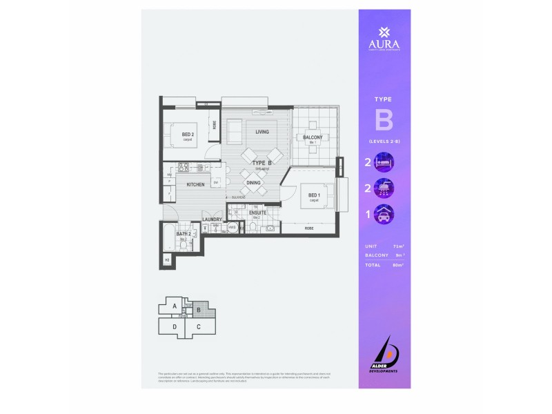 221/33 Lakefront Crescent, Varsity Lakes QLD 4227 Floorplan