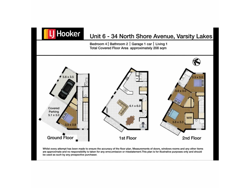 6/34 North Shore Avenue, Varsity Lakes QLD 4227 Floorplan