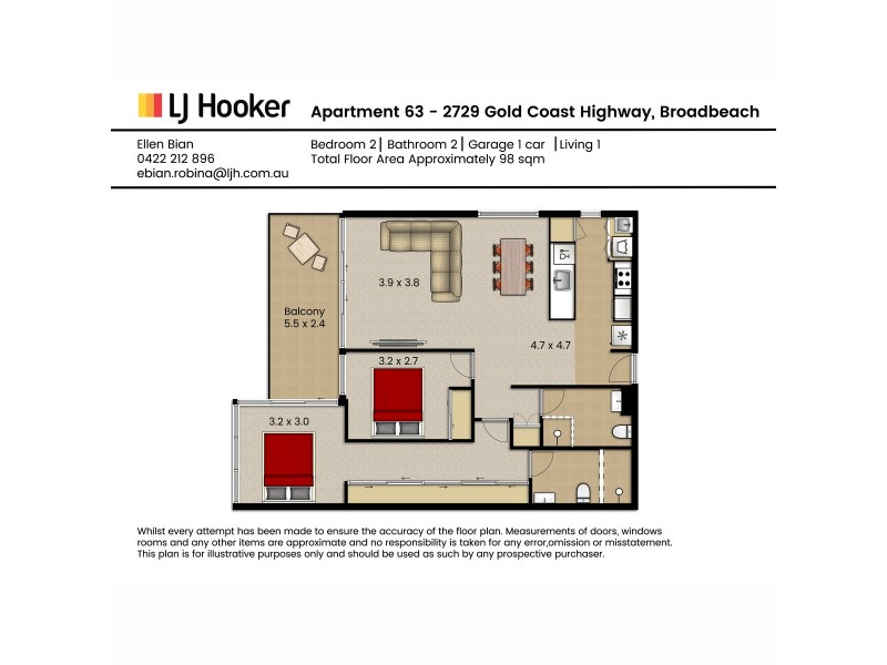 63/2729-2733 Gold Coast Highway, Broadbeach QLD 4218 Floorplan