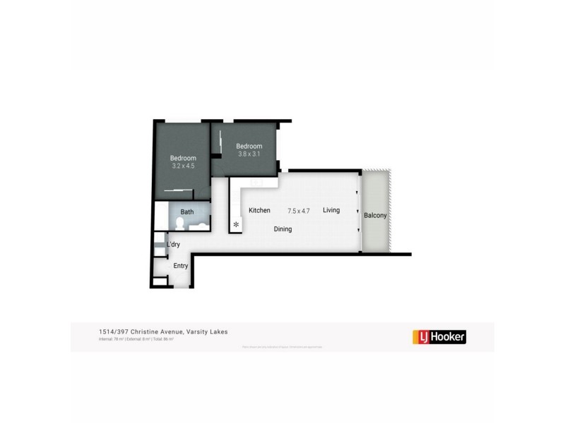 1514/397 Christine Avenue, Varsity Lakes QLD 4227 Floorplan