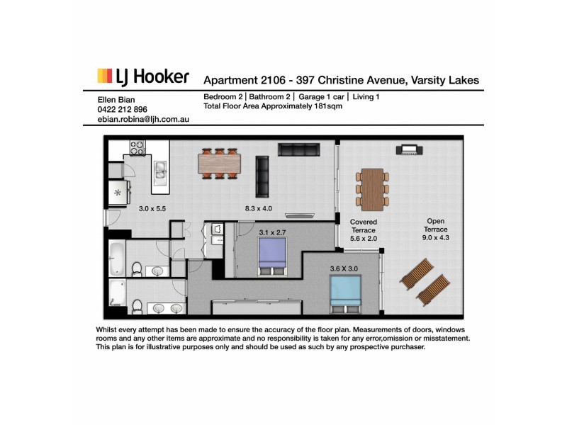 2106/397 Christine Avenue, Varsity Lakes QLD 4227 Floorplan