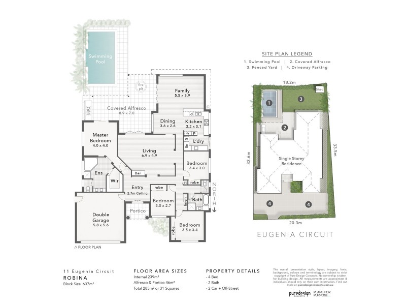 11 Eugenia Circuit, Robina QLD 4226 Floorplan