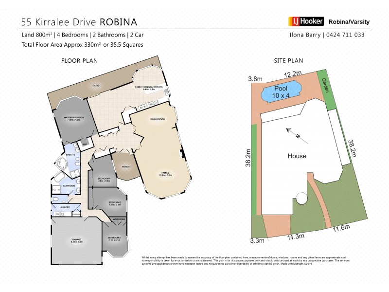 55 Kirralee Drive, Robina QLD 4226 Floorplan