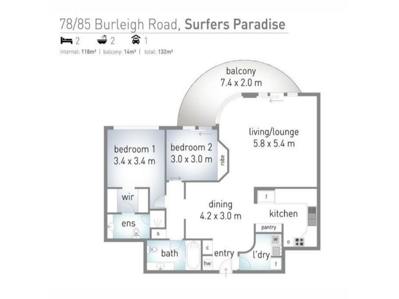 78/85 Old Burleigh Road, Surfers Paradise QLD 4217 Floorplan