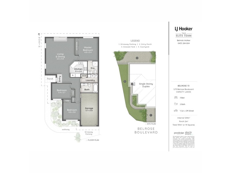 1/13 Belrose Boulevard, Varsity Lakes QLD 4227 Floorplan