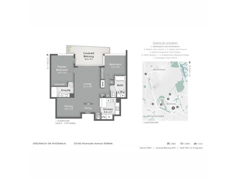 223/60 Riverwalk Avenue, Robina QLD 4226 Floorplan