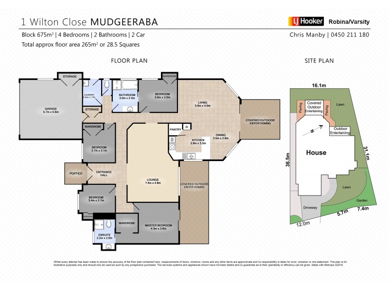 1 Wilton Close, Mudgeeraba QLD 4213 Floorplan