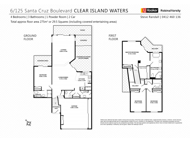 6/125 Santa Cruz Boulevard, Clear Island Waters QLD 4226 Floorplan