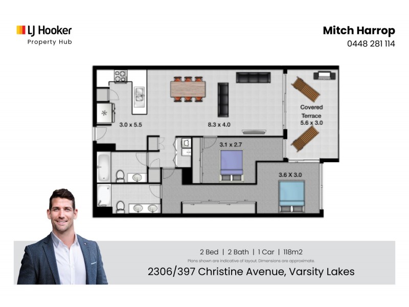 2306/397 Christine Avenue, Varsity Lakes QLD 4227 Floorplan