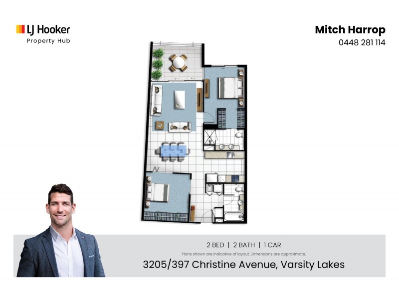 3205/397 Christine Avenue, Varsity Lakes QLD 4227 Floorplan