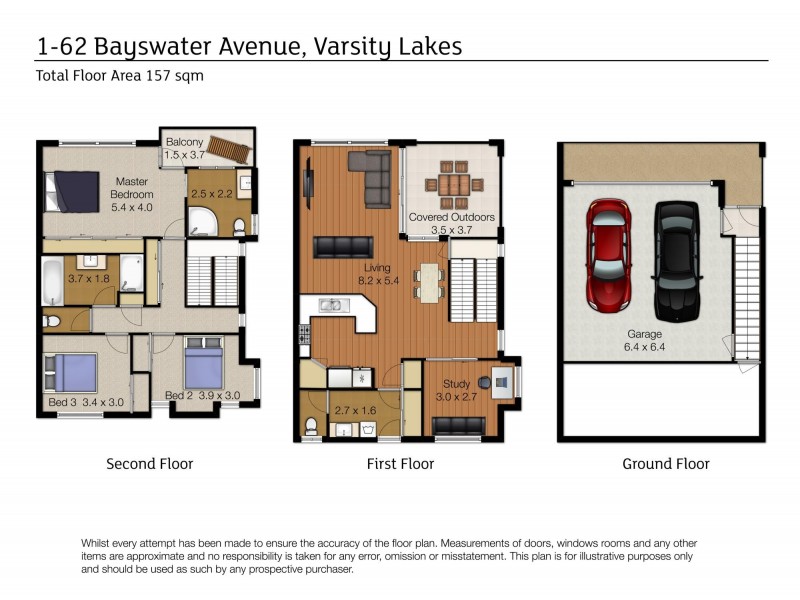 1/62 Bayswater Avenue, Varsity Lakes QLD 4227 Floorplan