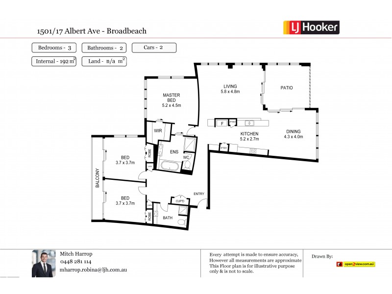 1501/17 Albert Avenue, Broadbeach QLD 4218 Floorplan