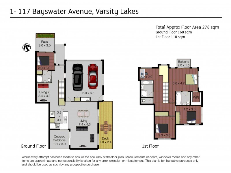 1/117 Bayswater Avenue, Varsity Lakes QLD 4227 Floorplan