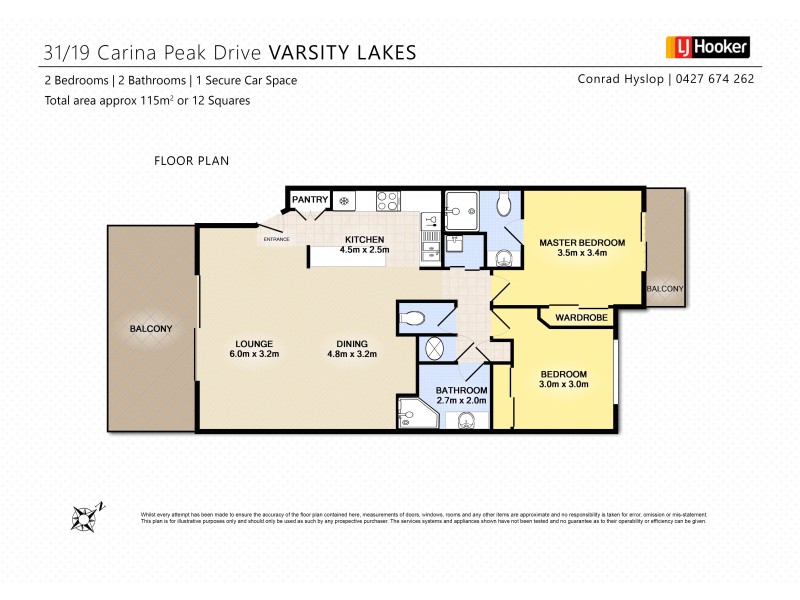 31/19 Carina Peak Drive, Varsity Lakes QLD 4227 Floorplan
