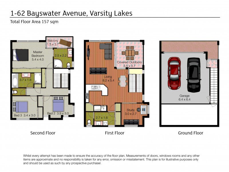 1/62 Bayswater Avenue, Varsity Lakes QLD 4227 Floorplan
