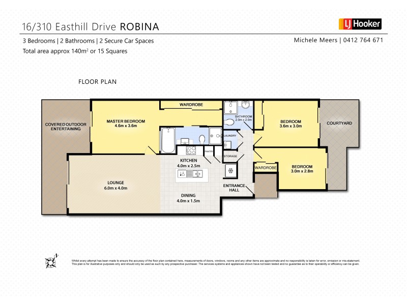 16/310 Easthill Drive, Robina QLD 4226 Floorplan
