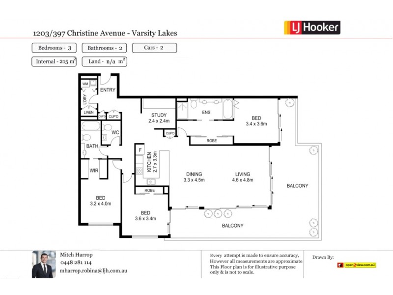 1203/397 Christine Avenue, Varsity Lakes QLD 4227 Floorplan