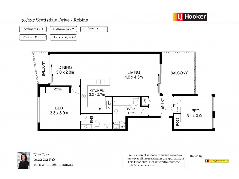 38/137 Scottsdale Drive, Robina QLD 4226 Floorplan