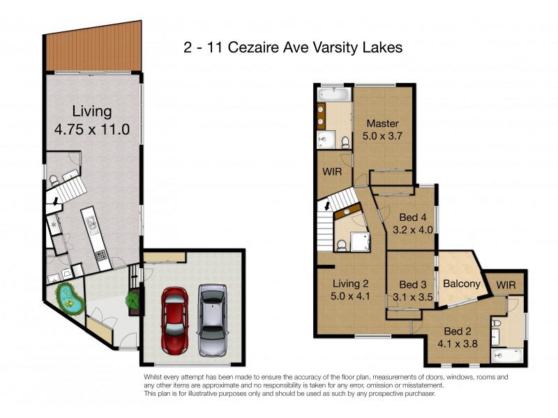 2/11 Cezaire Avenue, Varsity Lakes QLD 4227 Floorplan