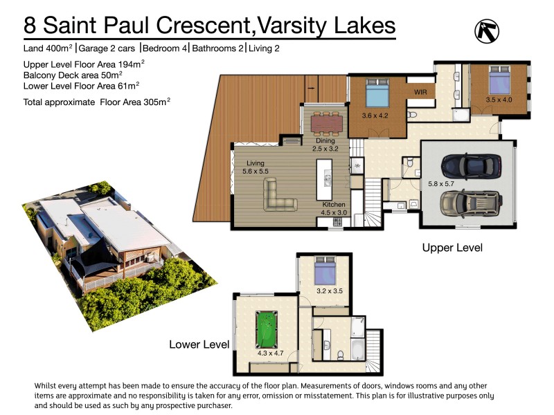 8 St Paul Crescent, Varsity Lakes QLD 4227 Floorplan