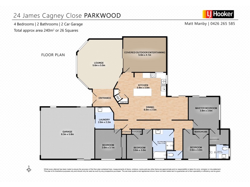 24A James Cagney Close, Parkwood QLD 4214 Floorplan