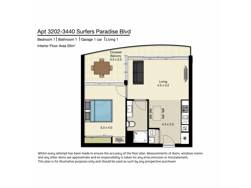 3202/3440 Surfers Paradise Boulevard, Surfers Paradise QLD 4217 Floorplan