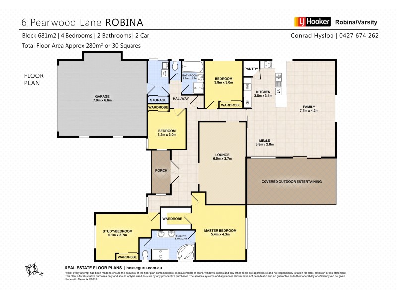 6 Pearwood Lane, Robina QLD 4226 Floorplan