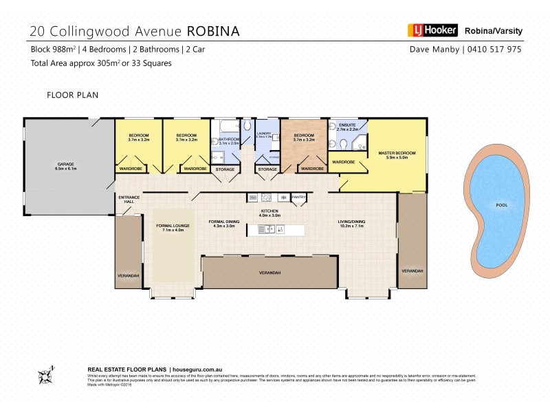 20 Collingwood Avenue, Robina QLD 4226 Floorplan