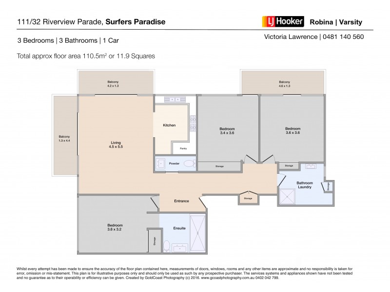 111/32 Riverview Parade, Surfers Paradise QLD 4217 Floorplan