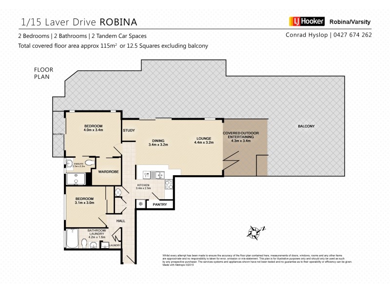 1/15 Laver Drive, Robina QLD 4226 Floorplan