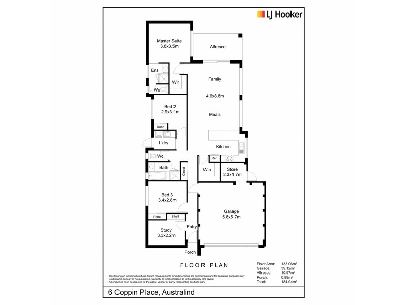 6 Coppin Place, Australind WA 6233 Floorplan