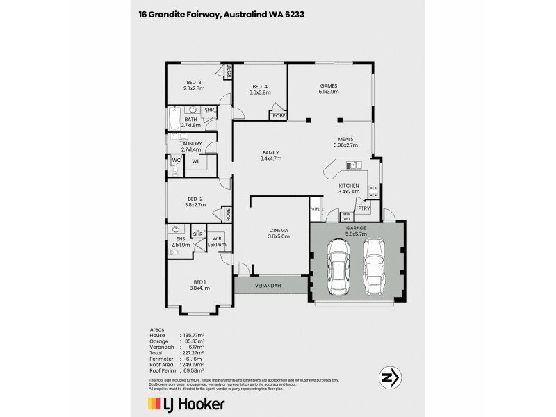 16 Grandite Fairway, Australind WA 6233 Floorplan