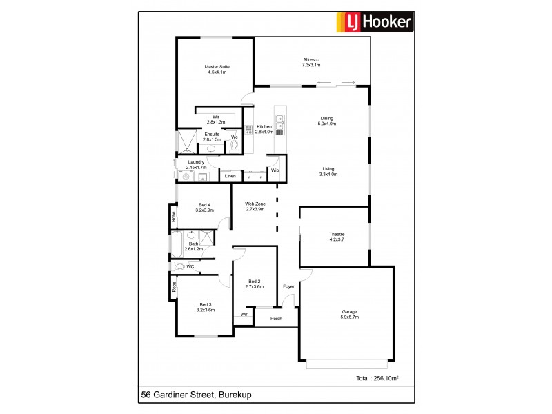 56 Gardiner Street, Burekup WA 6227 Floorplan