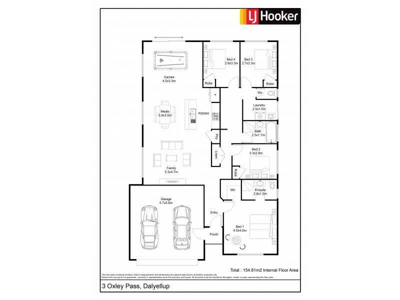 3 Oxley Pass, Dalyellup WA 6230 Floorplan