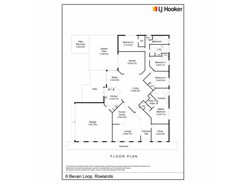 6 Bevan Loop, Roelands WA 6226 Floorplan