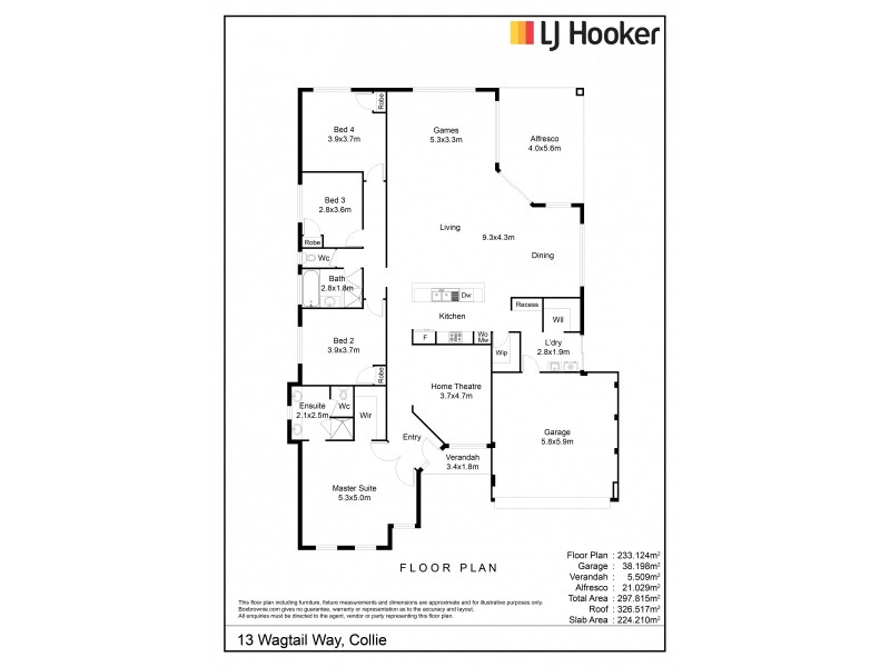 13 Wagtail Way, Collie WA 6225 Floorplan
